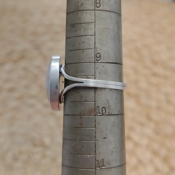 Vtg. Native American Singed Sterling Silver & Blue lace Agate ring size 9 1/2 - Picture 9 of 9